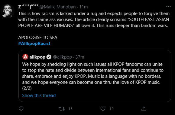 #AllkpopRacist trends on Twitter following controversial article by blog media
