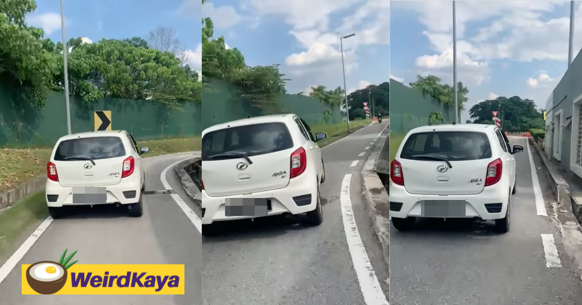 Axia driver uses motorcycle lane to save RM2.50 toll fee, gets fined RM300 in return