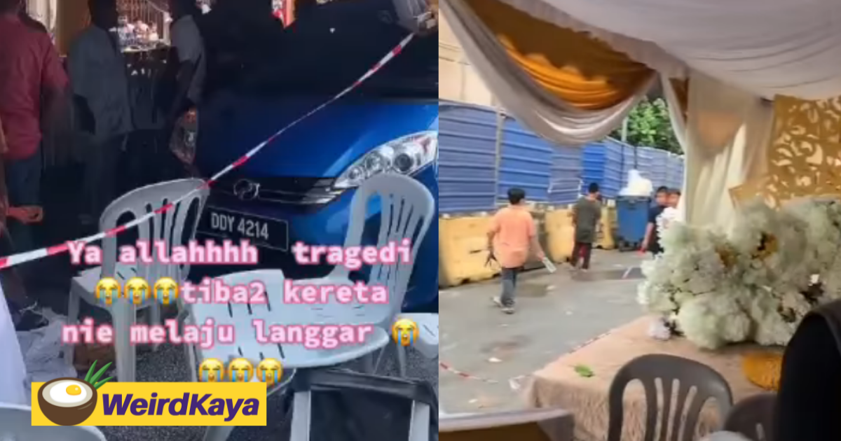Driver believed to be drunk crashes car into wedding tent