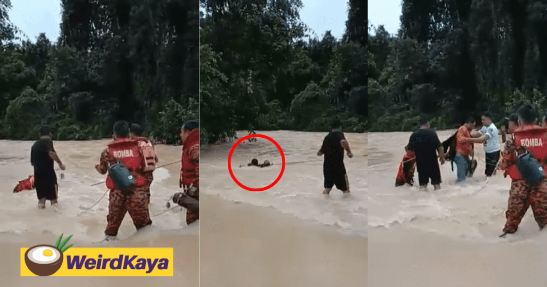 [VIDEO] Rider almost got flushed away by flood trying to get through