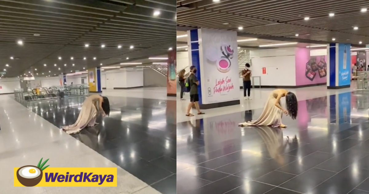 Long haird ghost spotted at board daylight at MRT Pasar Seni