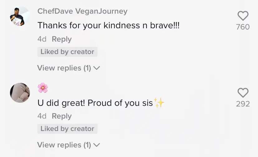 Comments under Nadia post
