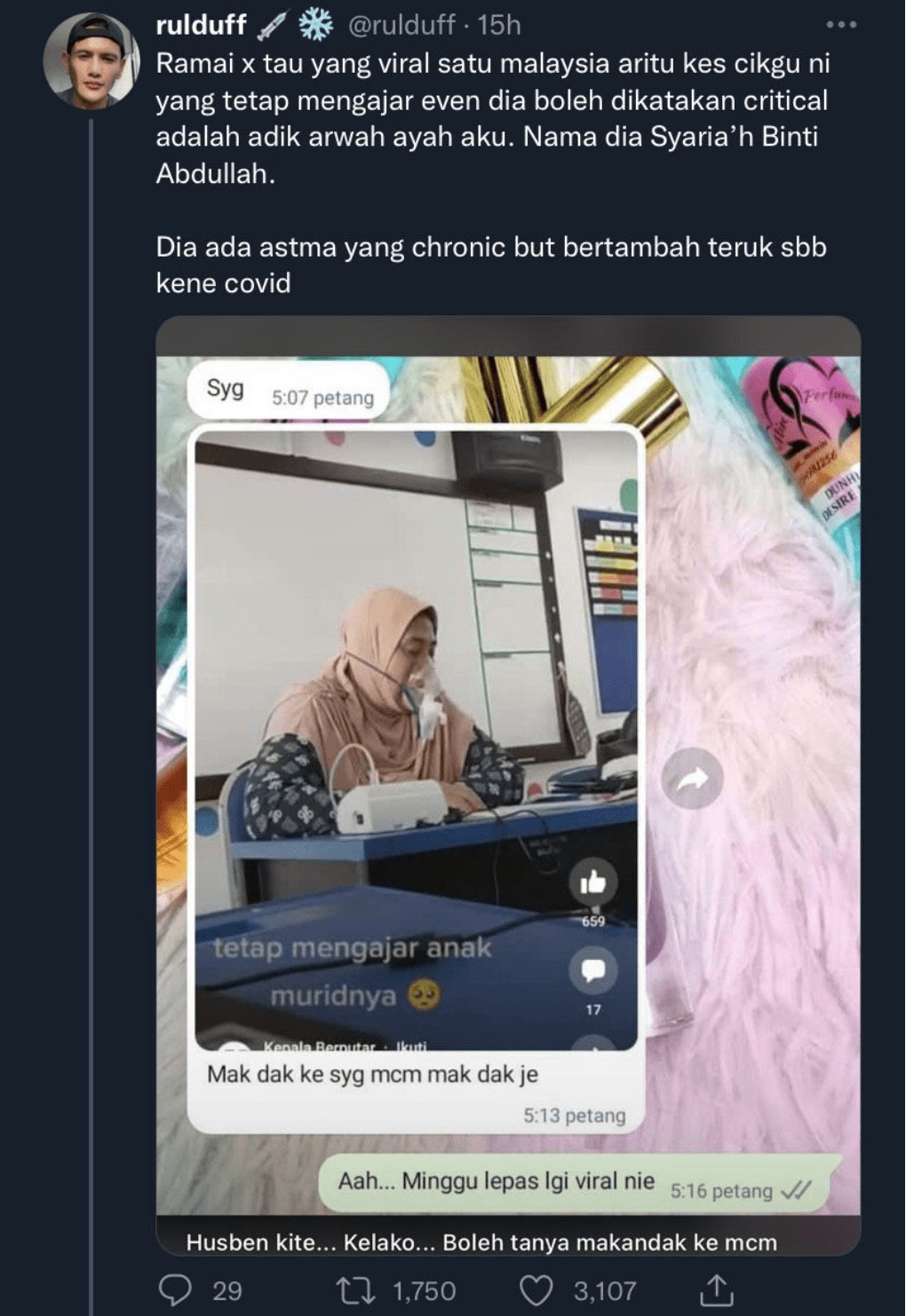 Story behind johor teacher who wears a oxgyen mask to continue her lesson 02