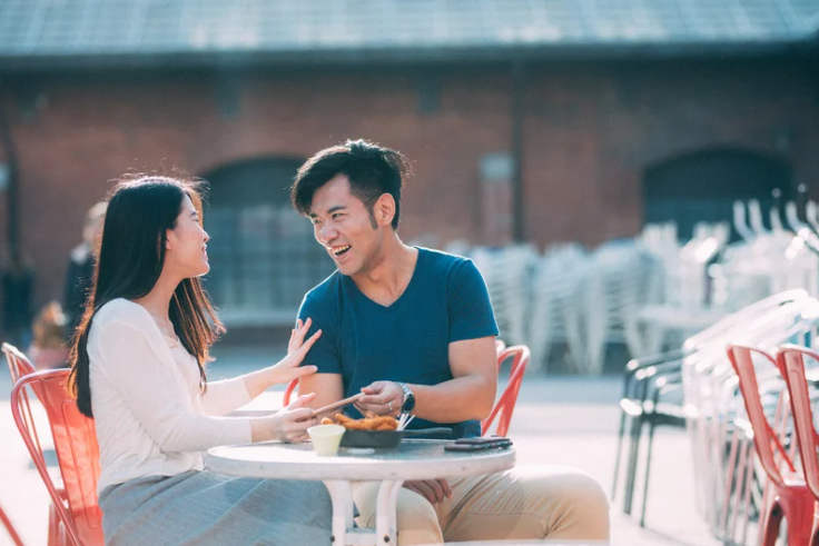 Asian couple on a date