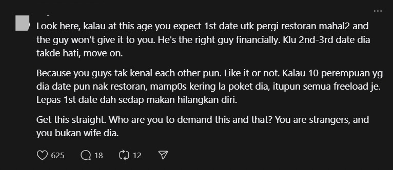 M'sian Woman Gets Blocked Online For Refusing To Go To Mamak For Her 1st Date comment 3