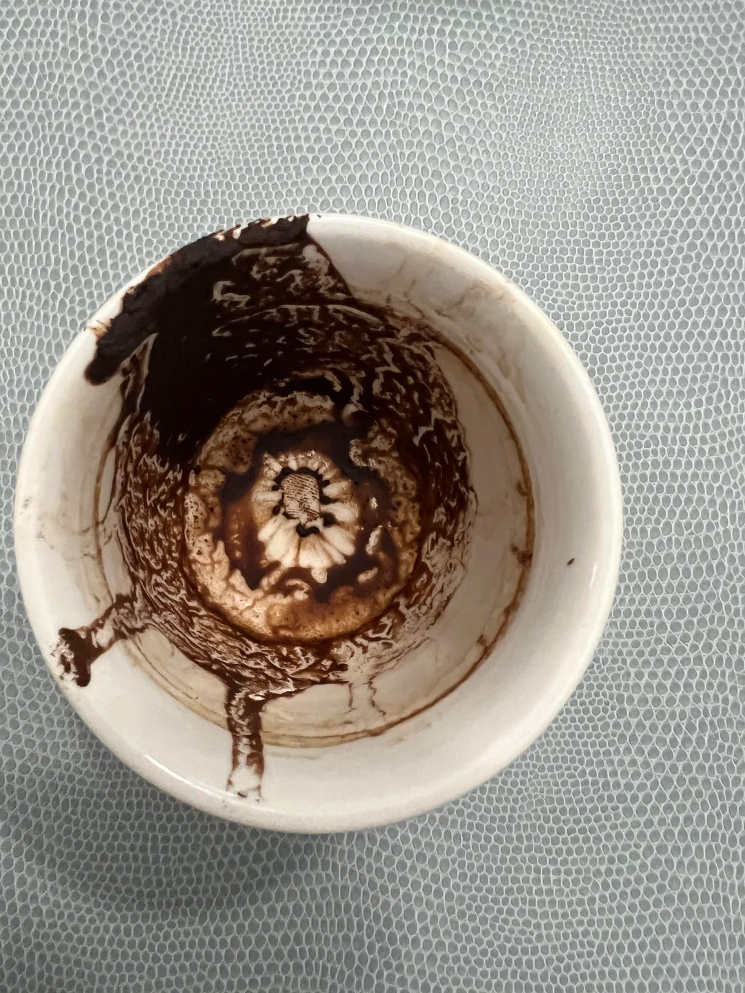 Coffee cup used in tasseography