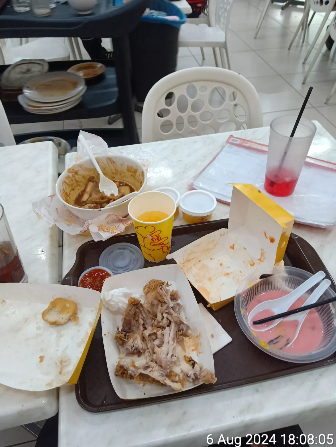 leftovers at foodcourt