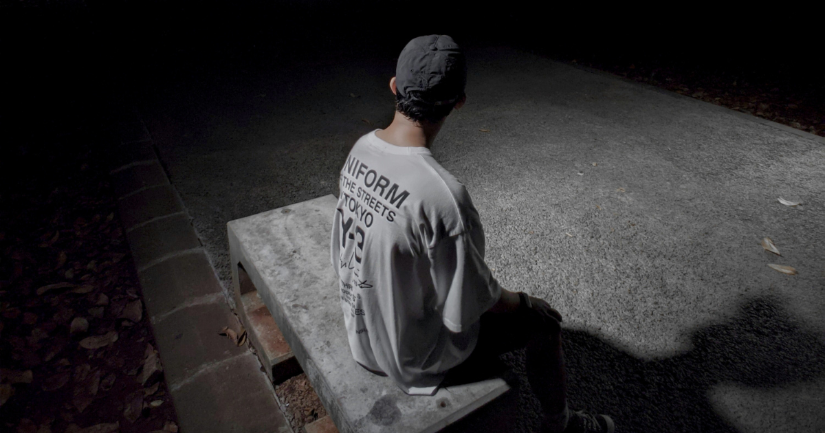 man sitting alone