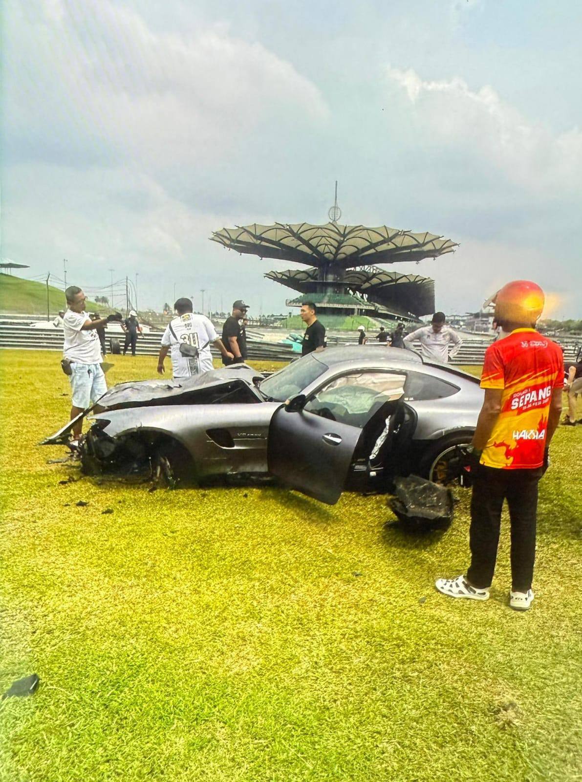 Mercedes totalled in Sepang crash