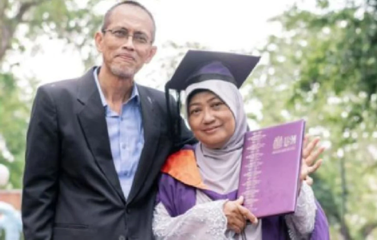 Norhayati Sidikah Abu Bakar with her husband
