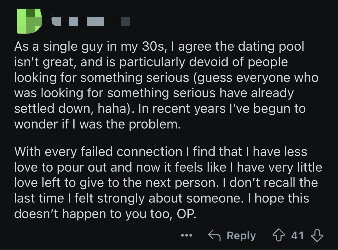 'Am I Not Enough?', Asks SG Woman Who's Still Single After Having Over 50 Dates In 5 Years comment 1