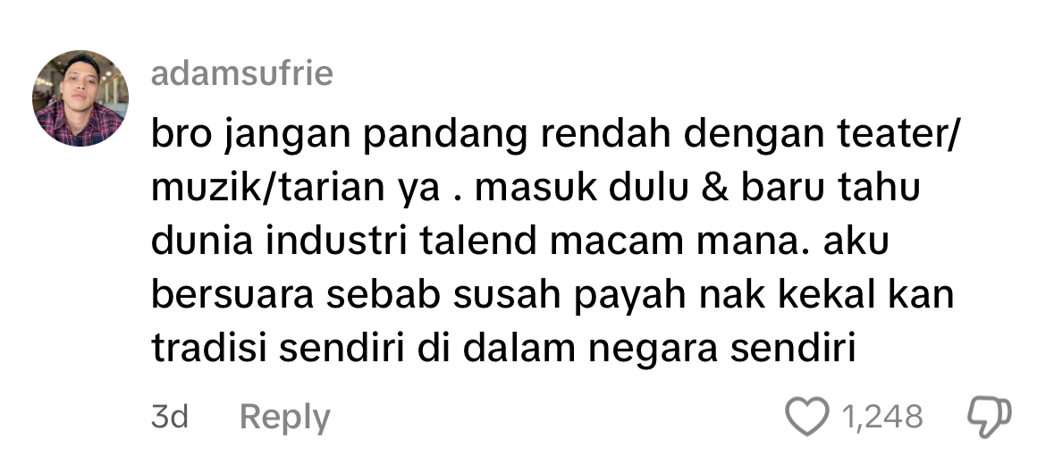 TikToker Claims Mass Comm & Theatre Are The Dumbest Courses In M'sia & Not Worth PTPTN Loans comment